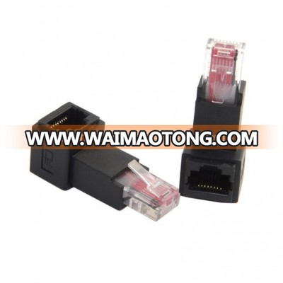 RJ45 90 Degree Angle Male to Female Gender Ethernet Adapter